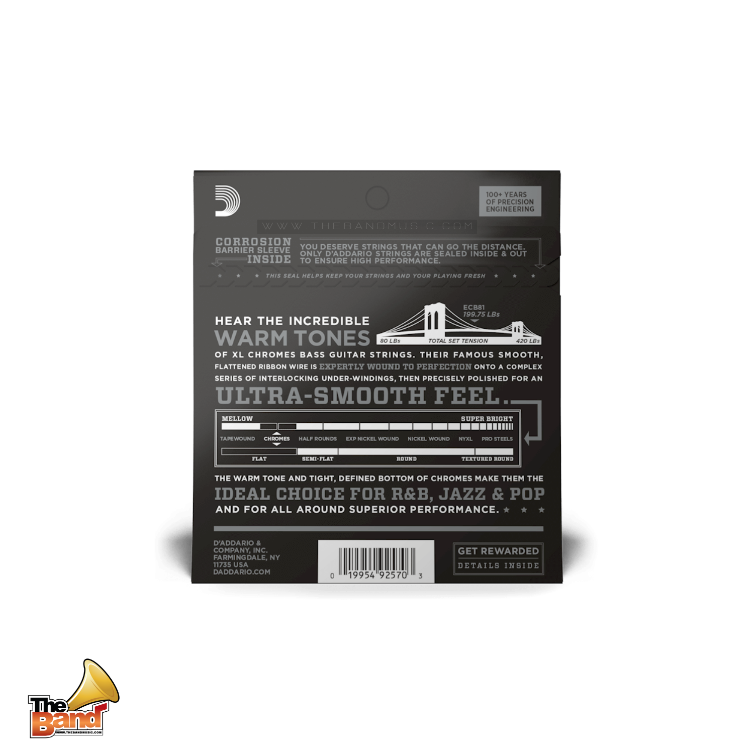 XL™ CHROME FLAT BASS STRING 45-100 (2)